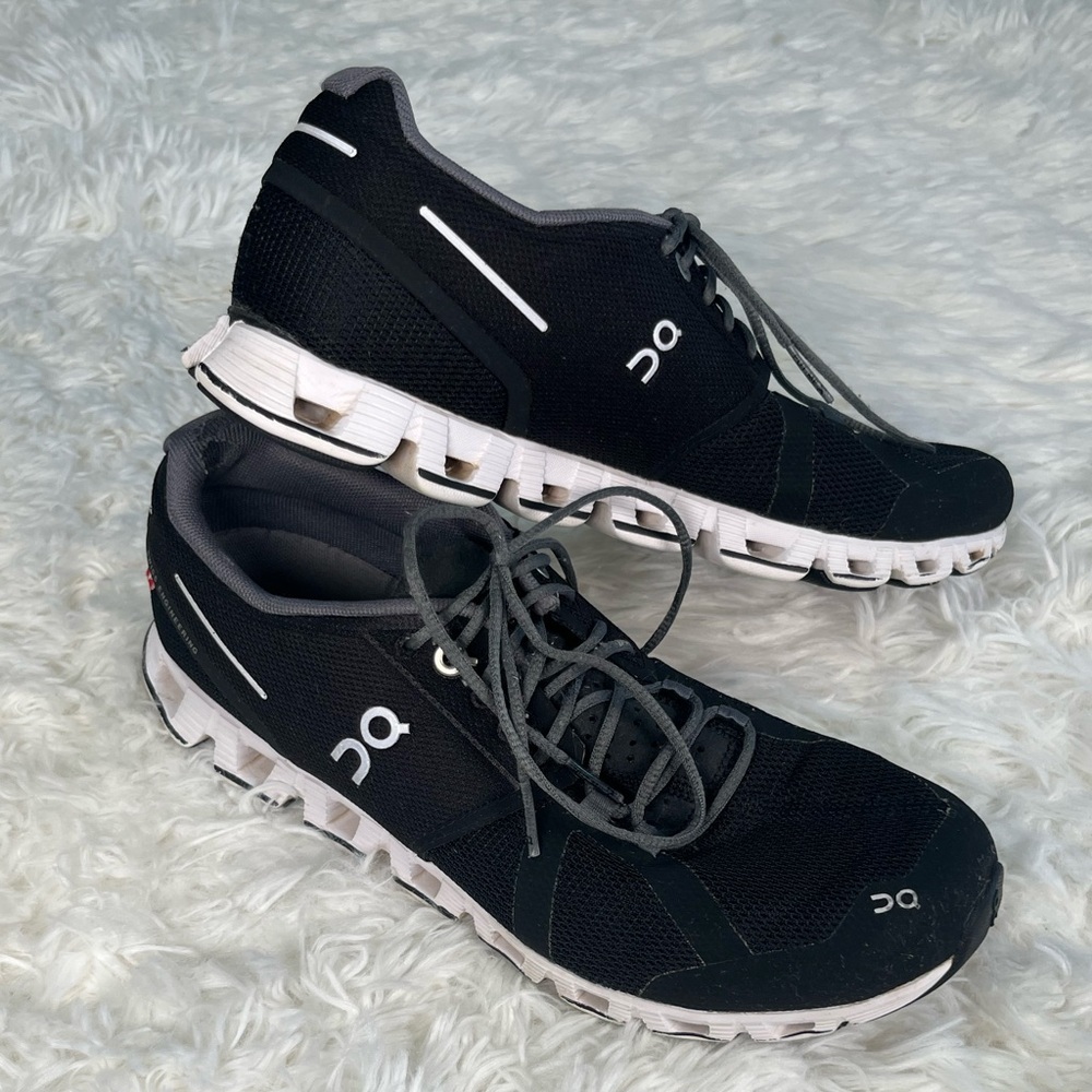 On Running Black and White Athletic Shoes